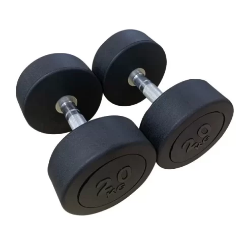 D2250.7.5 PRO ROUND HEAD RUBBER DUMBBELL 7.5KG (pair) (TECHNOFITNESS BRAND)