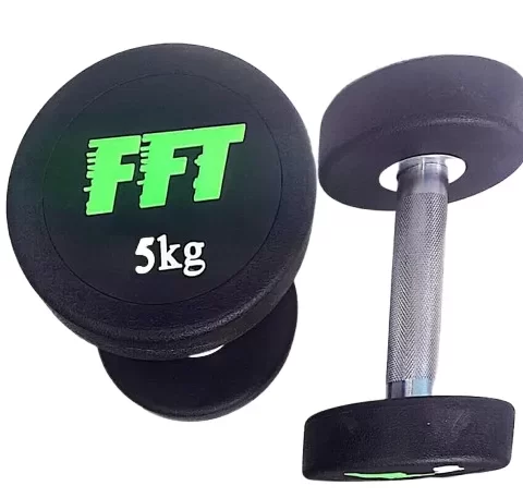 FD03-5 Round Rubber Dumbbell 5kg (pair) FFT Brand